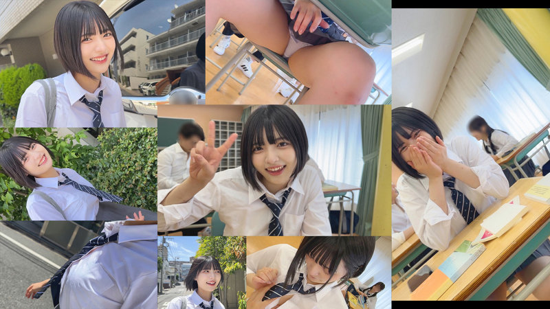 【黒髪ボブ】校内で人目をはばからずイチャつく姿がかわいらしい_1